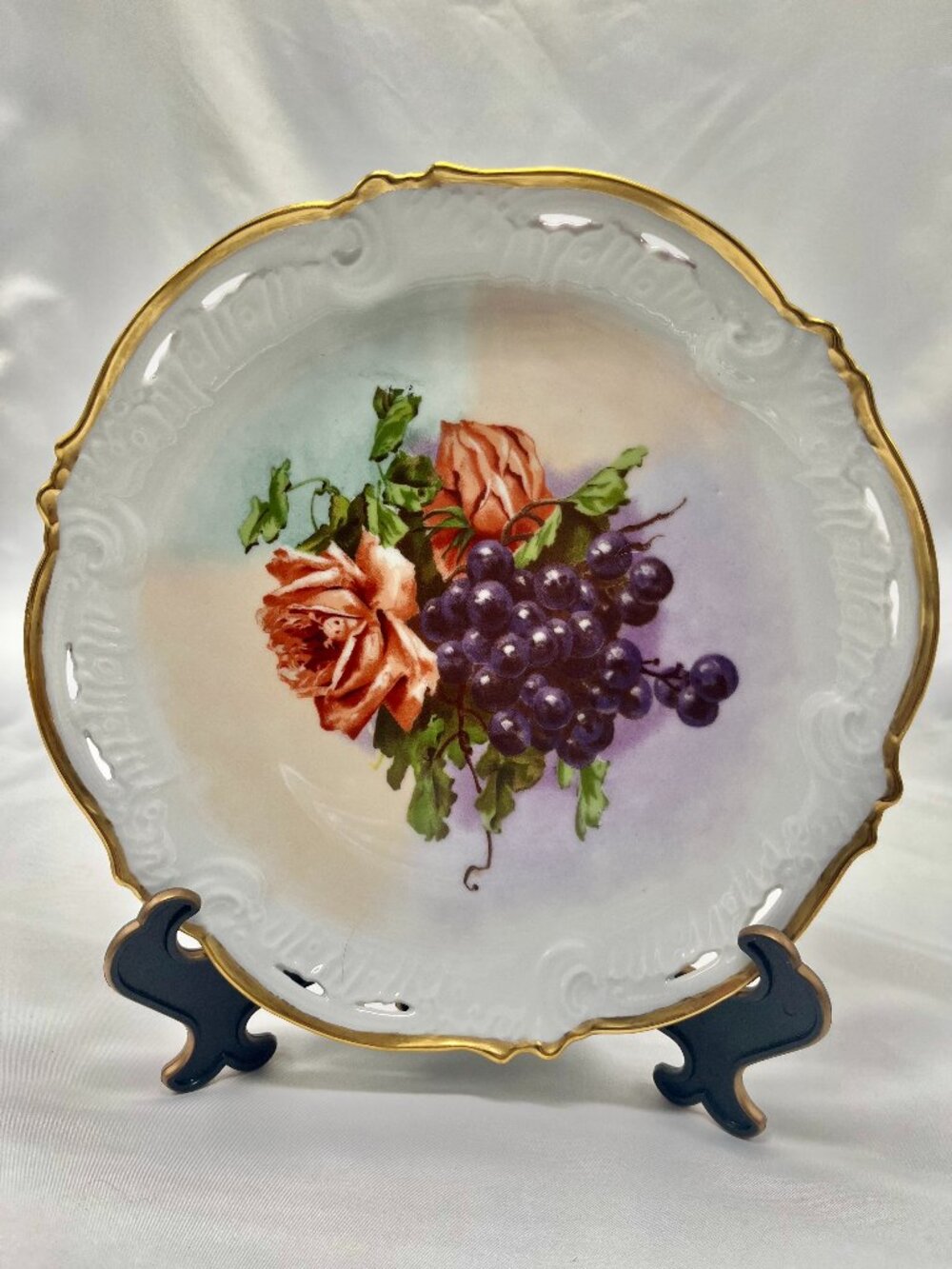 Vintage Hand Painted Porcelain Decorative Cabinet Plate